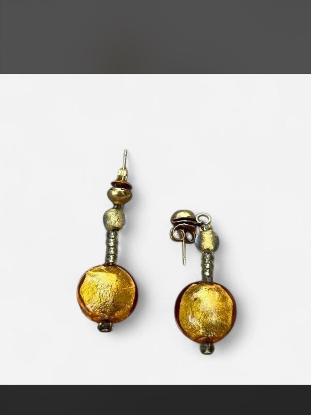 Minimalist Gold Drop Glass Earrings